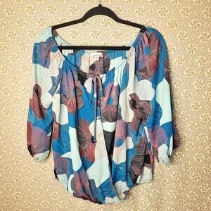 Boho flowy oversized floral blouse **made in the usa**